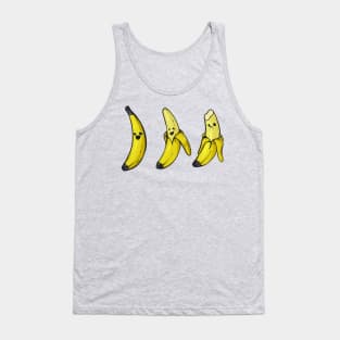 Banana Buddies: Happy, Half-Peeled, &amp;amp; Bitten (Horizontal Variant) Tank Top